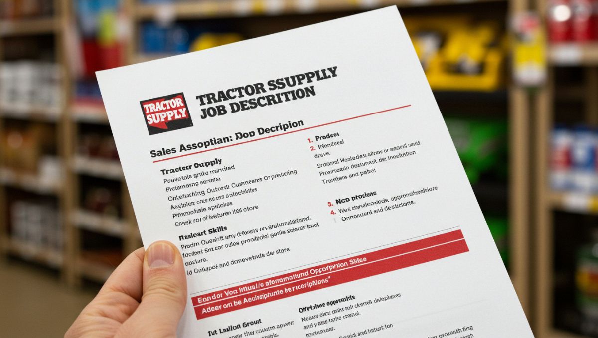 Tractor Supply Sales Associate Job Description